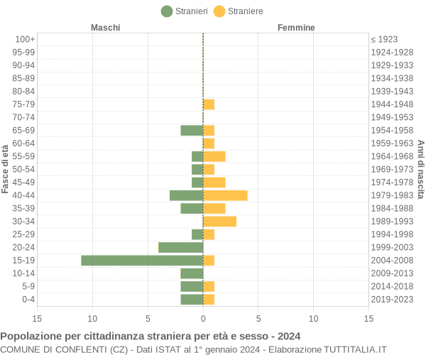 Grafico cittadini stranieri - Conflenti 2024