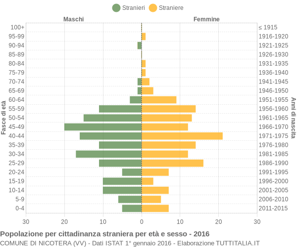 Grafico cittadini stranieri - Nicotera 2016