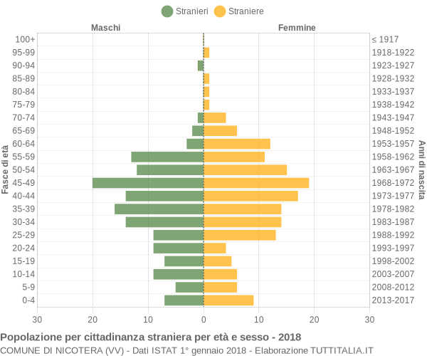 Grafico cittadini stranieri - Nicotera 2018