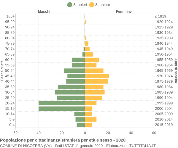 Grafico cittadini stranieri - Nicotera 2020