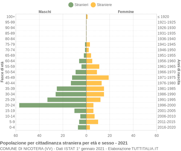 Grafico cittadini stranieri - Nicotera 2021