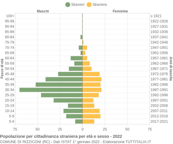 Grafico cittadini stranieri - Rizziconi 2022