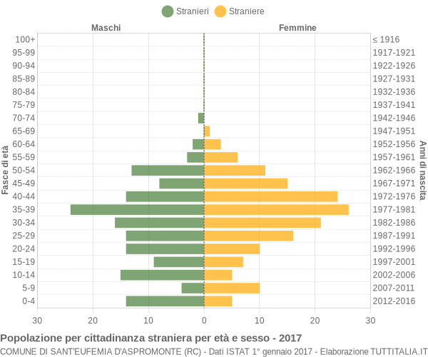 Grafico cittadini stranieri - Sant'Eufemia d'Aspromonte 2017