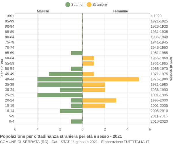 Grafico cittadini stranieri - Serrata 2021