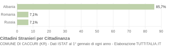 Grafico cittadinanza stranieri - Caccuri 2004