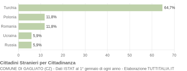 Grafico cittadinanza stranieri - Gagliato 2009