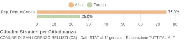 Grafico cittadinanza stranieri - San Lorenzo Bellizzi 2004