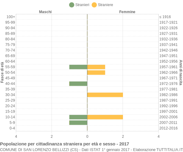 Grafico cittadini stranieri - San Lorenzo Bellizzi 2017