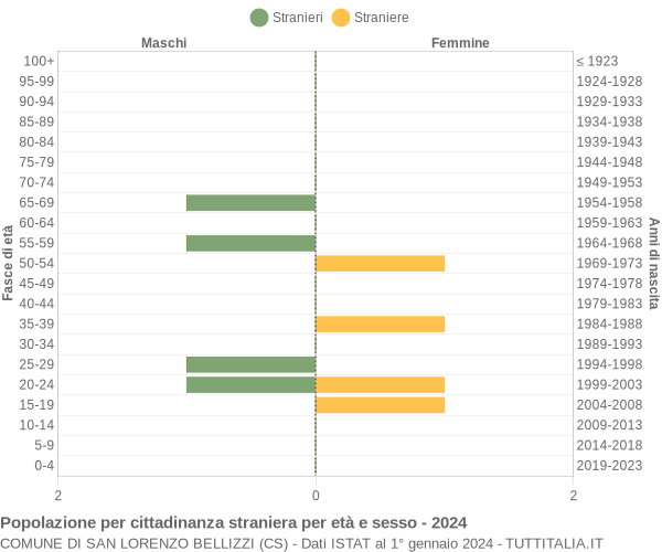 Grafico cittadini stranieri - San Lorenzo Bellizzi 2024