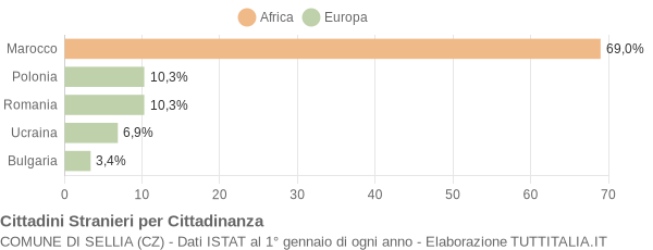 Grafico cittadinanza stranieri - Sellia 2009