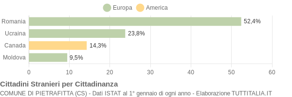 Grafico cittadinanza stranieri - Pietrafitta 2013