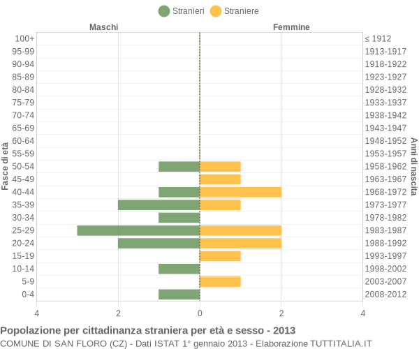 Grafico cittadini stranieri - San Floro 2013