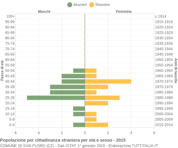 Grafico cittadini stranieri - San Floro 2015