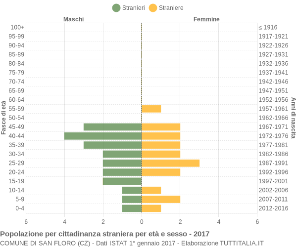 Grafico cittadini stranieri - San Floro 2017