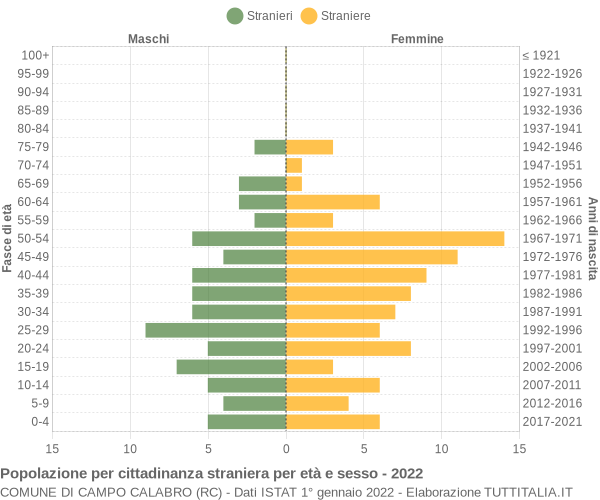 Grafico cittadini stranieri - Campo Calabro 2022