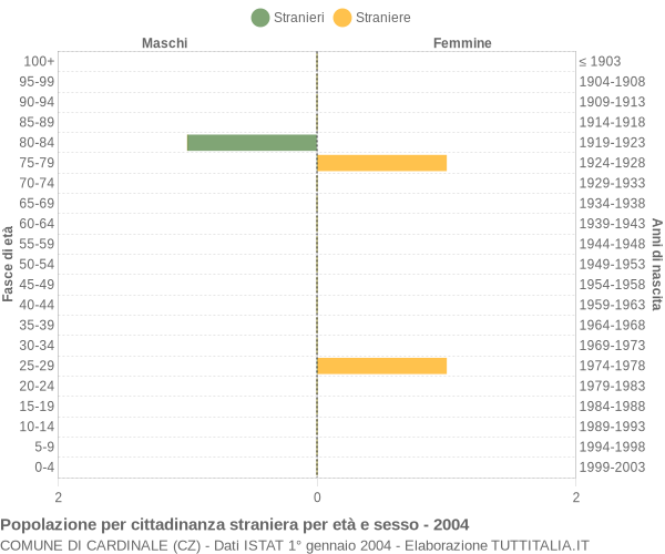 Grafico cittadini stranieri - Cardinale 2004