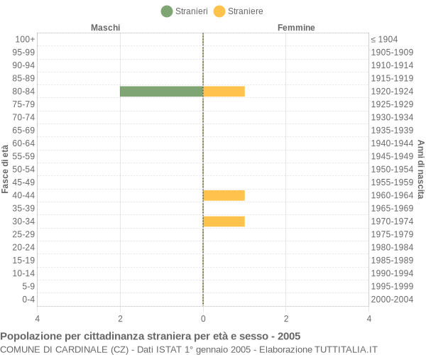 Grafico cittadini stranieri - Cardinale 2005