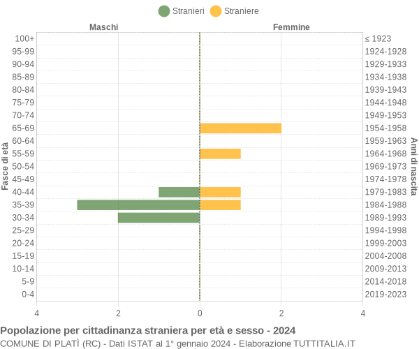 Grafico cittadini stranieri - Platì 2024