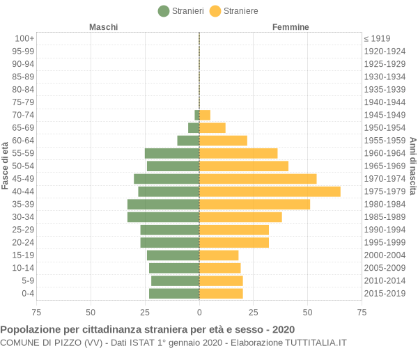 Grafico cittadini stranieri - Pizzo 2020