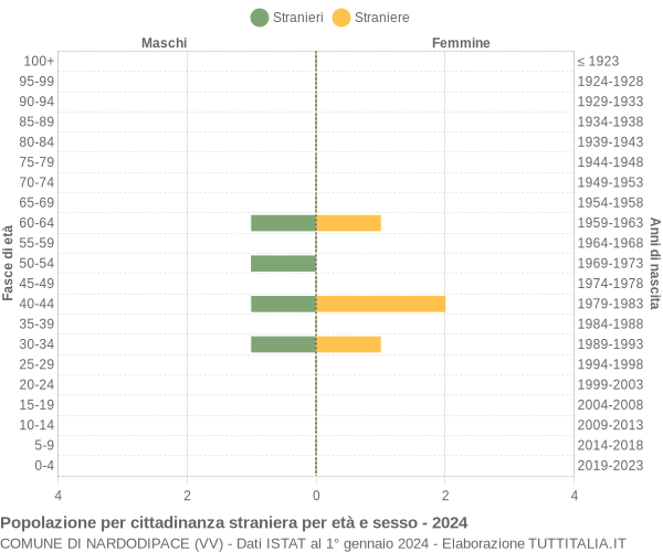 Grafico cittadini stranieri - Nardodipace 2024