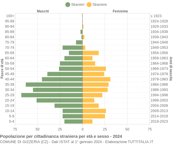 Grafico cittadini stranieri - Gizzeria 2024