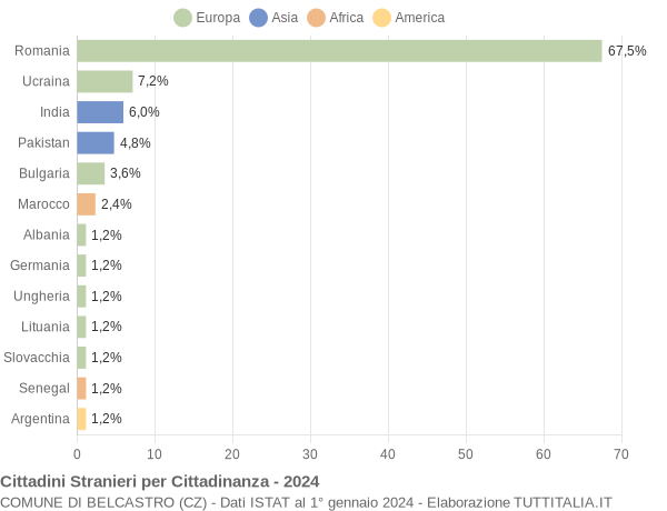 Grafico cittadinanza stranieri - Belcastro 2024