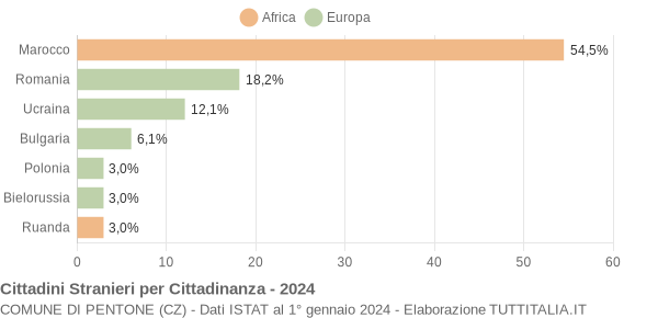 Grafico cittadinanza stranieri - Pentone 2024