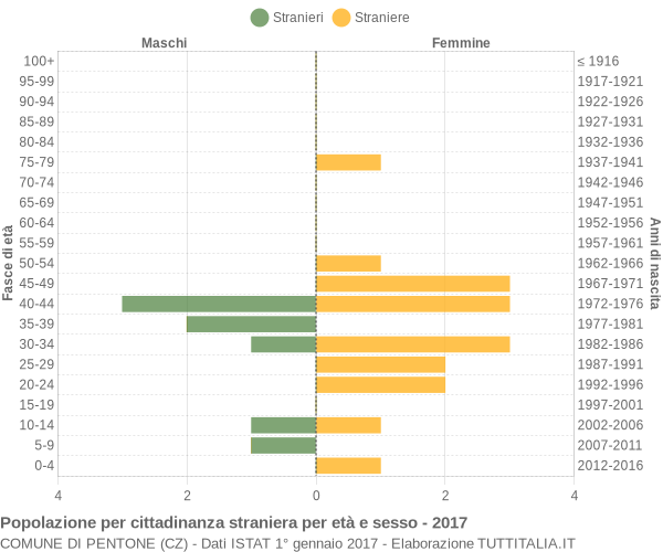 Grafico cittadini stranieri - Pentone 2017