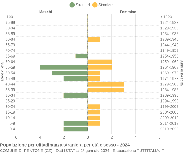 Grafico cittadini stranieri - Pentone 2024