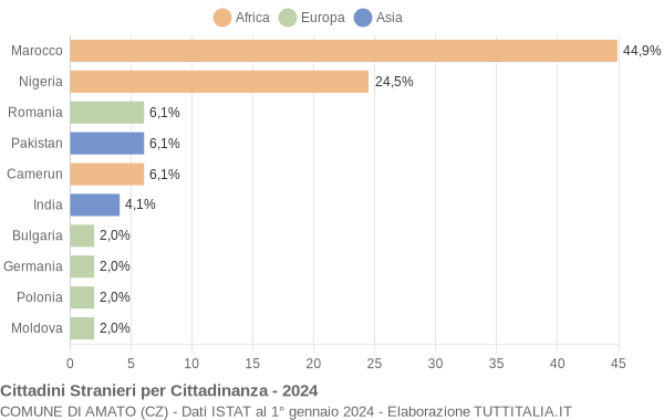 Grafico cittadinanza stranieri - Amato 2024