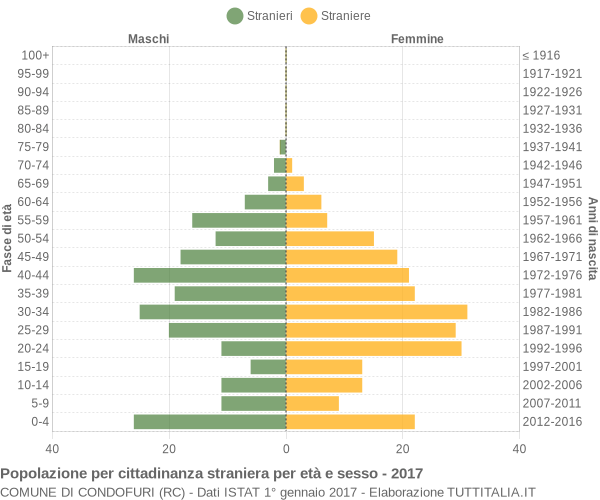 Grafico cittadini stranieri - Condofuri 2017