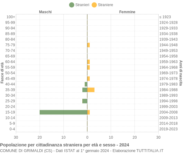 Grafico cittadini stranieri - Grimaldi 2024