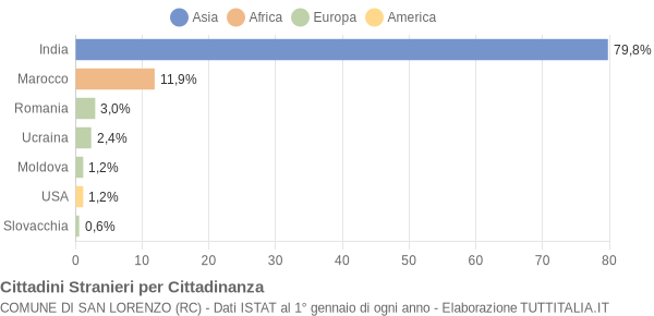 Grafico cittadinanza stranieri - San Lorenzo 2006