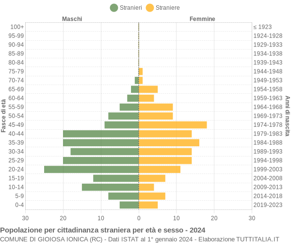 Grafico cittadini stranieri - Gioiosa Ionica 2024