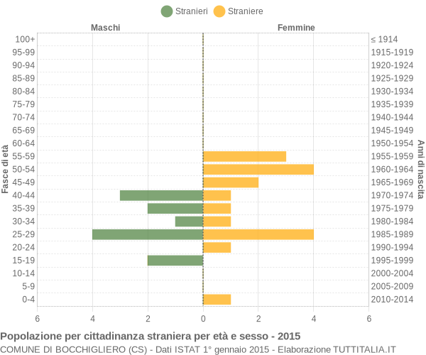 Grafico cittadini stranieri - Bocchigliero 2015