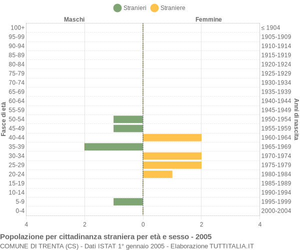 Grafico cittadini stranieri - Trenta 2005