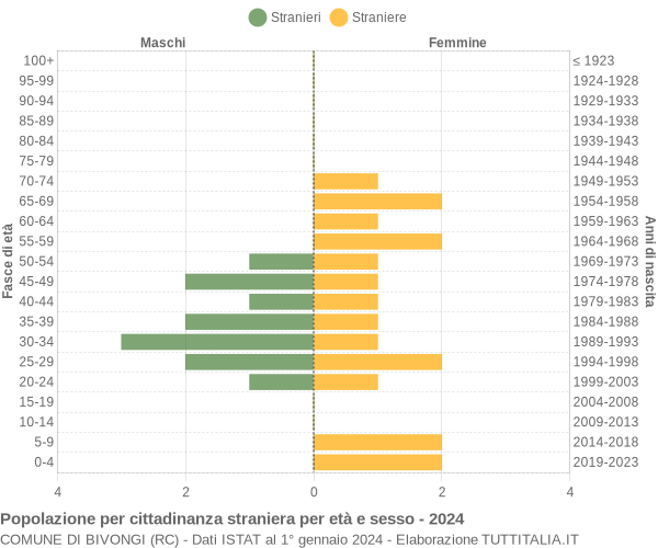 Grafico cittadini stranieri - Bivongi 2024