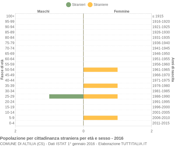 Grafico cittadini stranieri - Altilia 2016