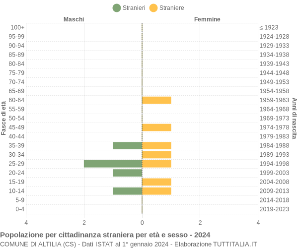 Grafico cittadini stranieri - Altilia 2024