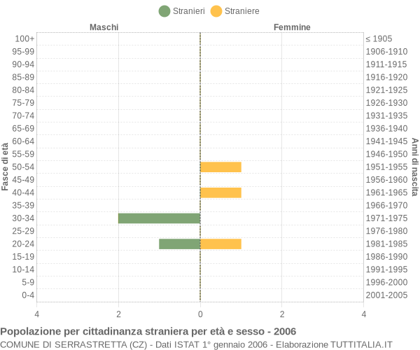 Grafico cittadini stranieri - Serrastretta 2006