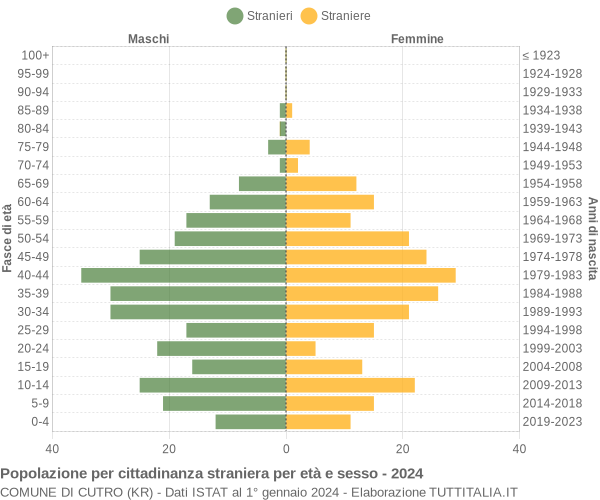 Grafico cittadini stranieri - Cutro 2024