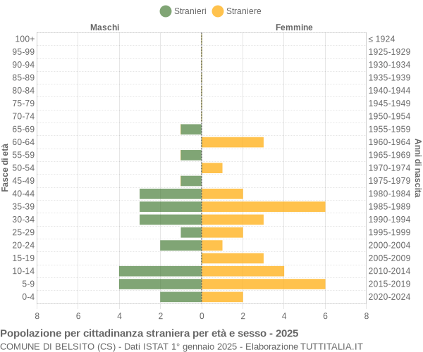 Grafico cittadini stranieri - Belsito 2025