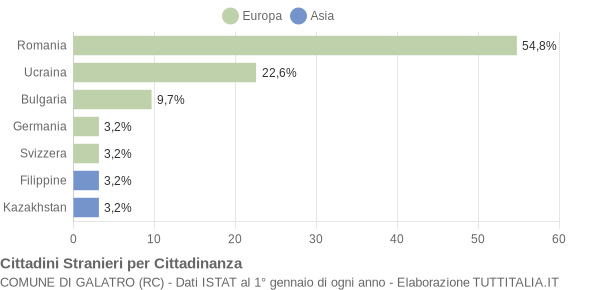 Grafico cittadinanza stranieri - Galatro 2011