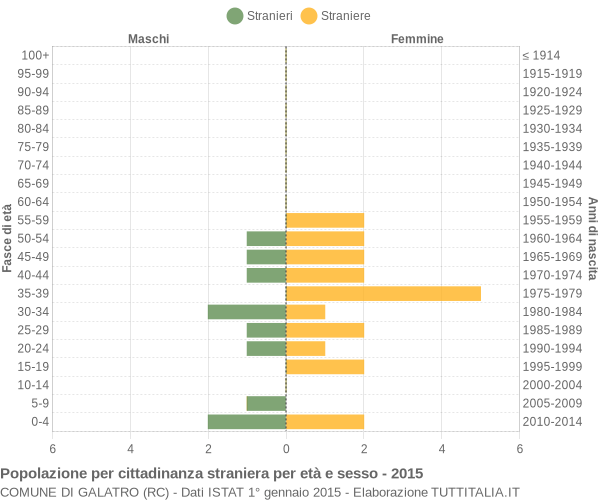 Grafico cittadini stranieri - Galatro 2015