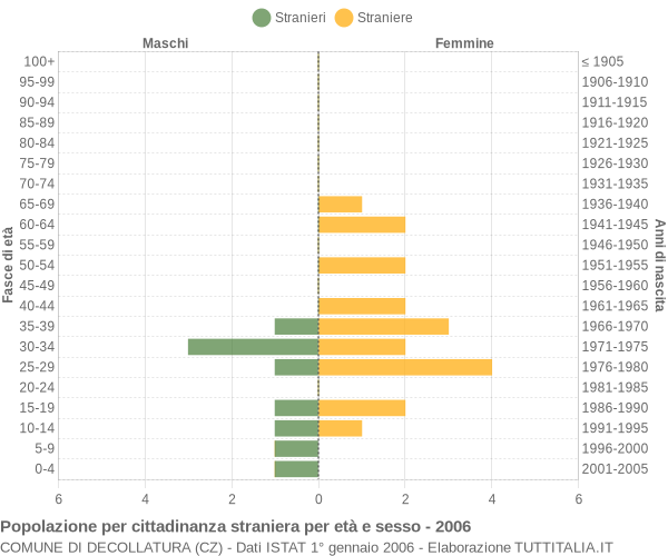 Grafico cittadini stranieri - Decollatura 2006