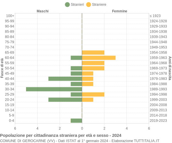 Grafico cittadini stranieri - Gerocarne 2024