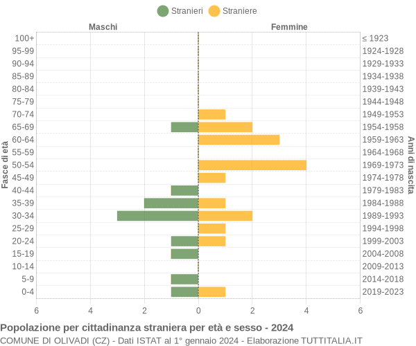 Grafico cittadini stranieri - Olivadi 2024