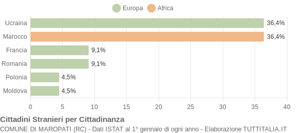 Grafico cittadinanza stranieri - Maropati 2005