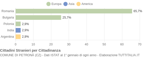 Grafico cittadinanza stranieri - Petronà 2011