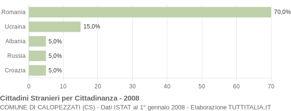 Grafico cittadinanza stranieri - Calopezzati 2008